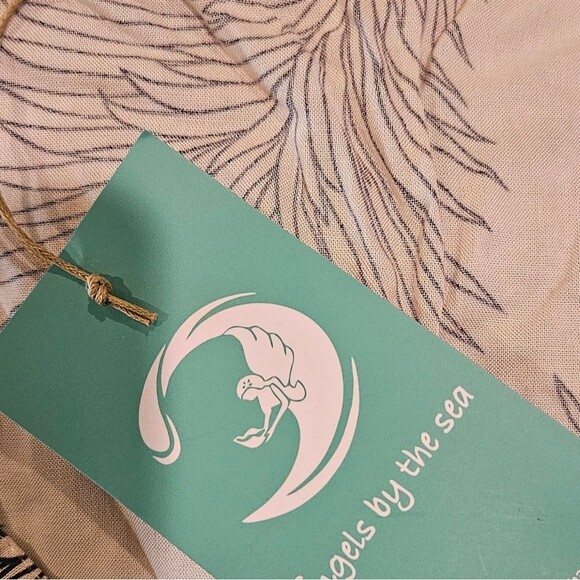 Angels by the Sea Palm Tree Leaves Olive Rayon Short Dress Size S/M - Picture 9 of 13